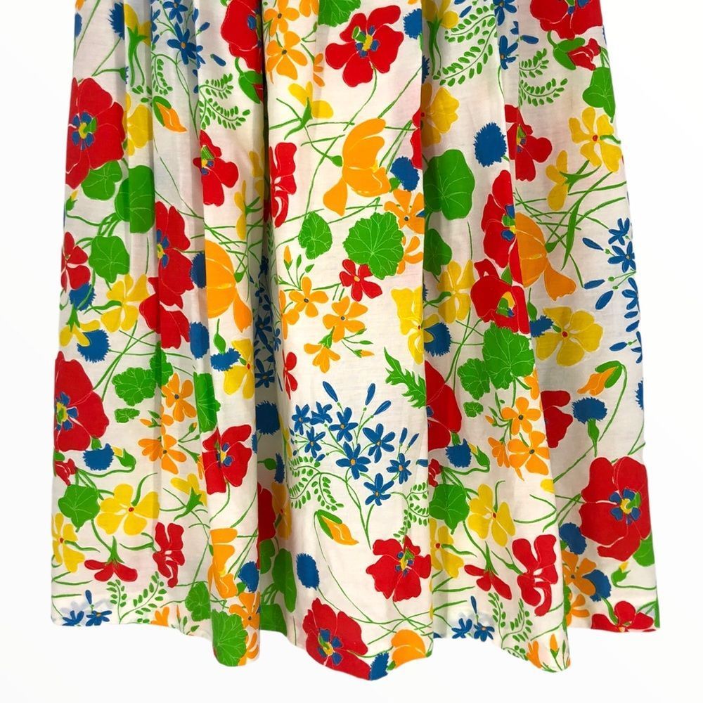 70’s Vintage Adelaar Bold Multicolor Floral Full Maxi Skirt - Picture 4 of 11